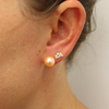 14k Gold Peach Edison Pearl Stud Earrings