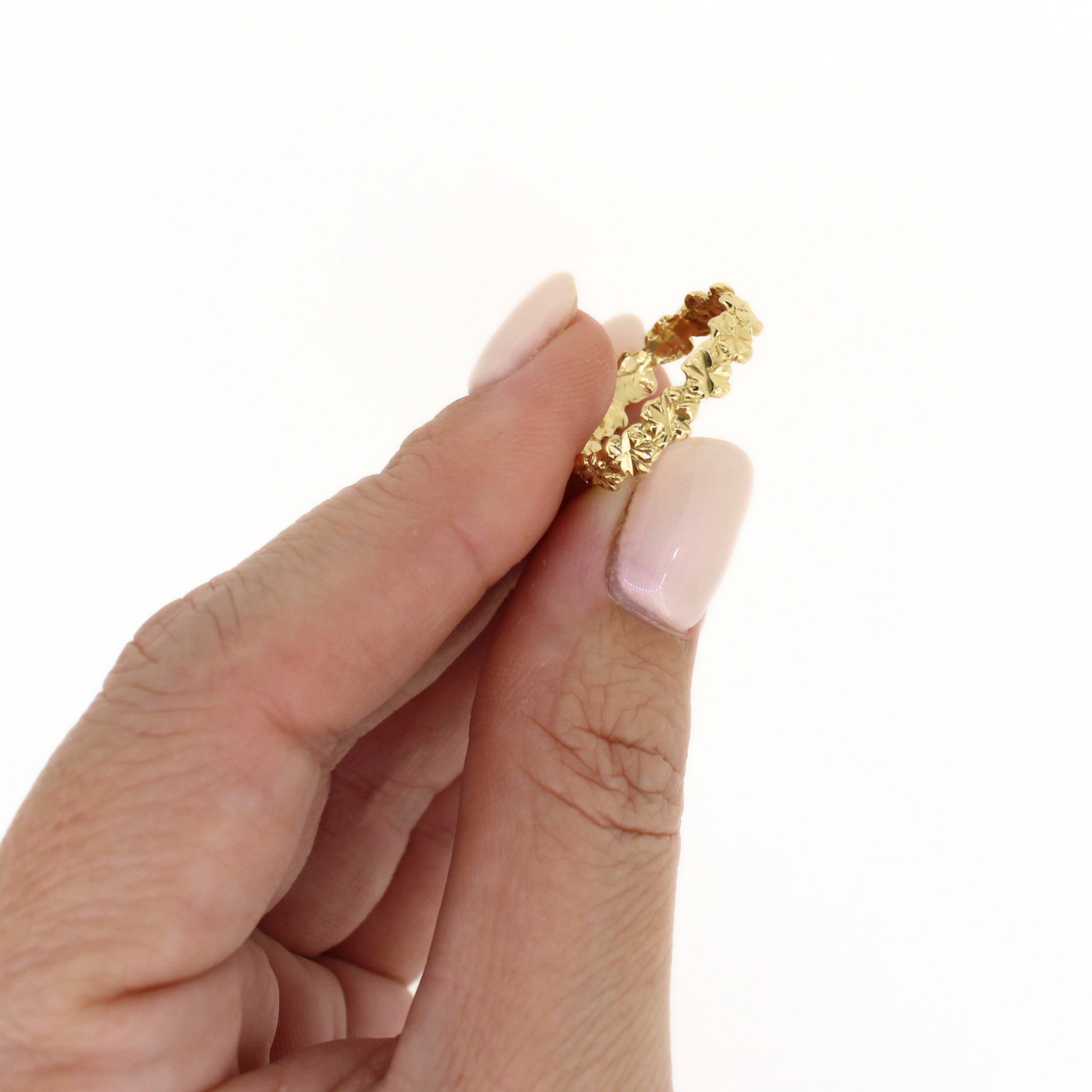 14K Gold Plumeria Band Ring