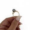 Brianne & Co. 14k gold Tahitian pearl ring side view