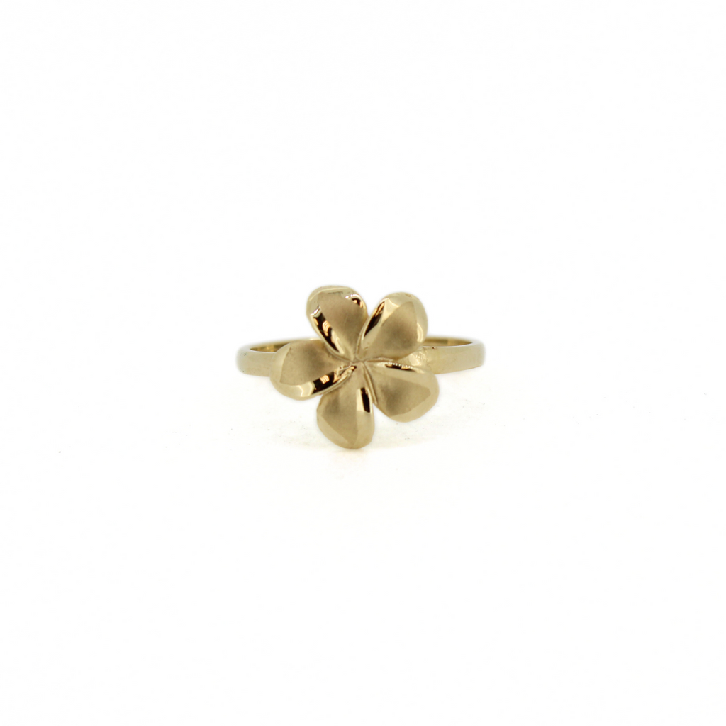 14k Gold Plumeria Ring Size 5