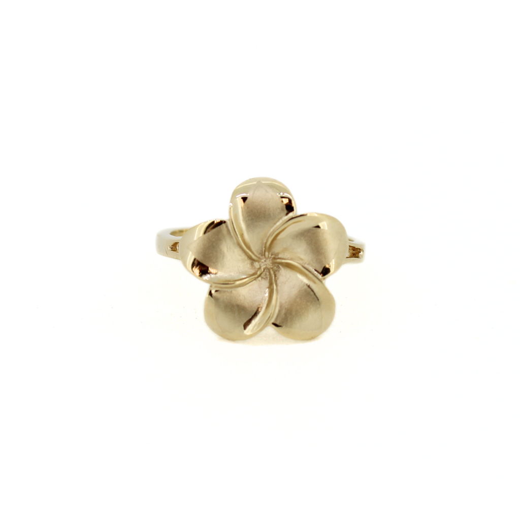 Brianne and Co. 14k Solid Gold Plumeria ring