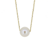 Brianne & Co. 14k gold floating white Edison pearl necklace handmade on Kauai, Hawaii