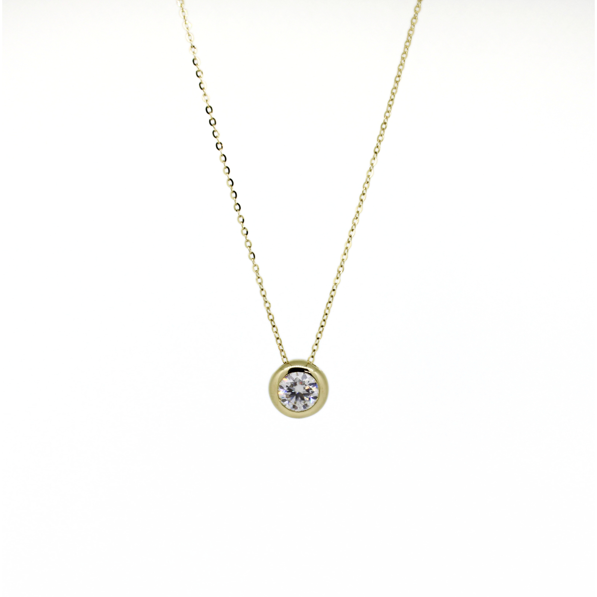 Brianne & Co 1 carat moissainte 14k gold necklace