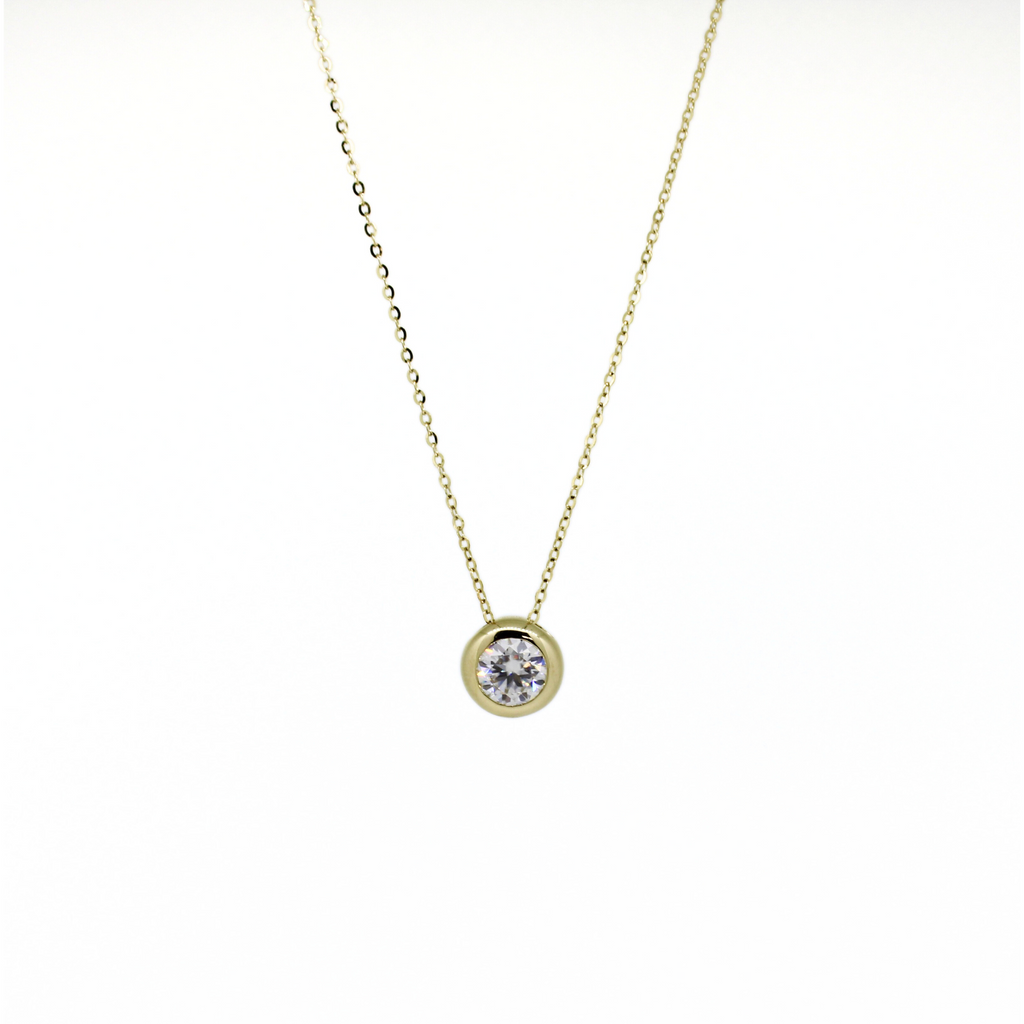 Brianne & Co 1 carat moissainte 14k gold necklace