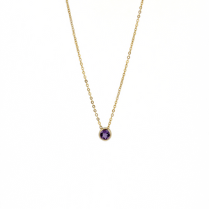 Branne & Co. gold amethyst solitaire necklace