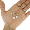 Gold Fill Pikake Flower Conch Shell Hoops 15mm