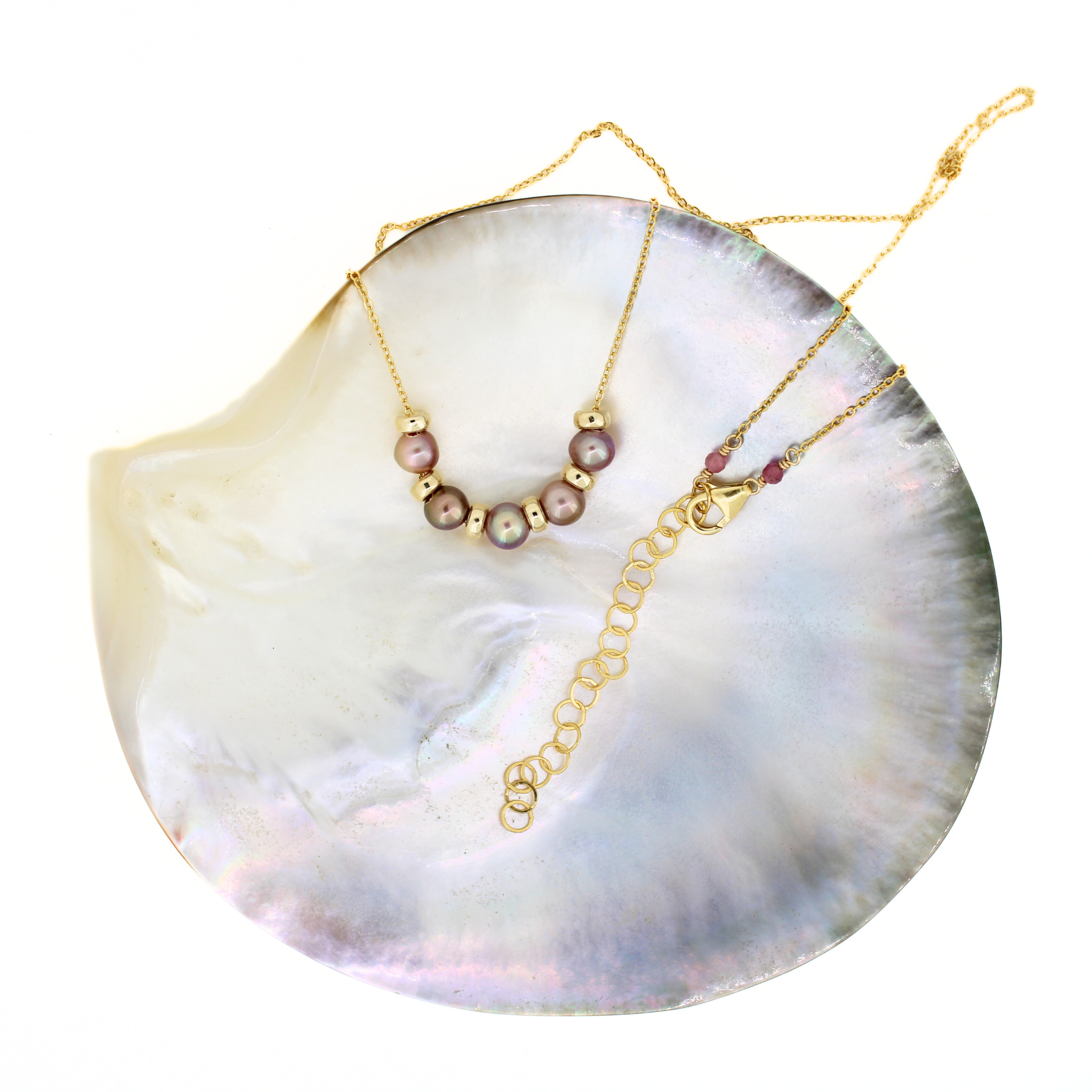 Gold Fill Tiny Bronze Edison Pearl Necklace