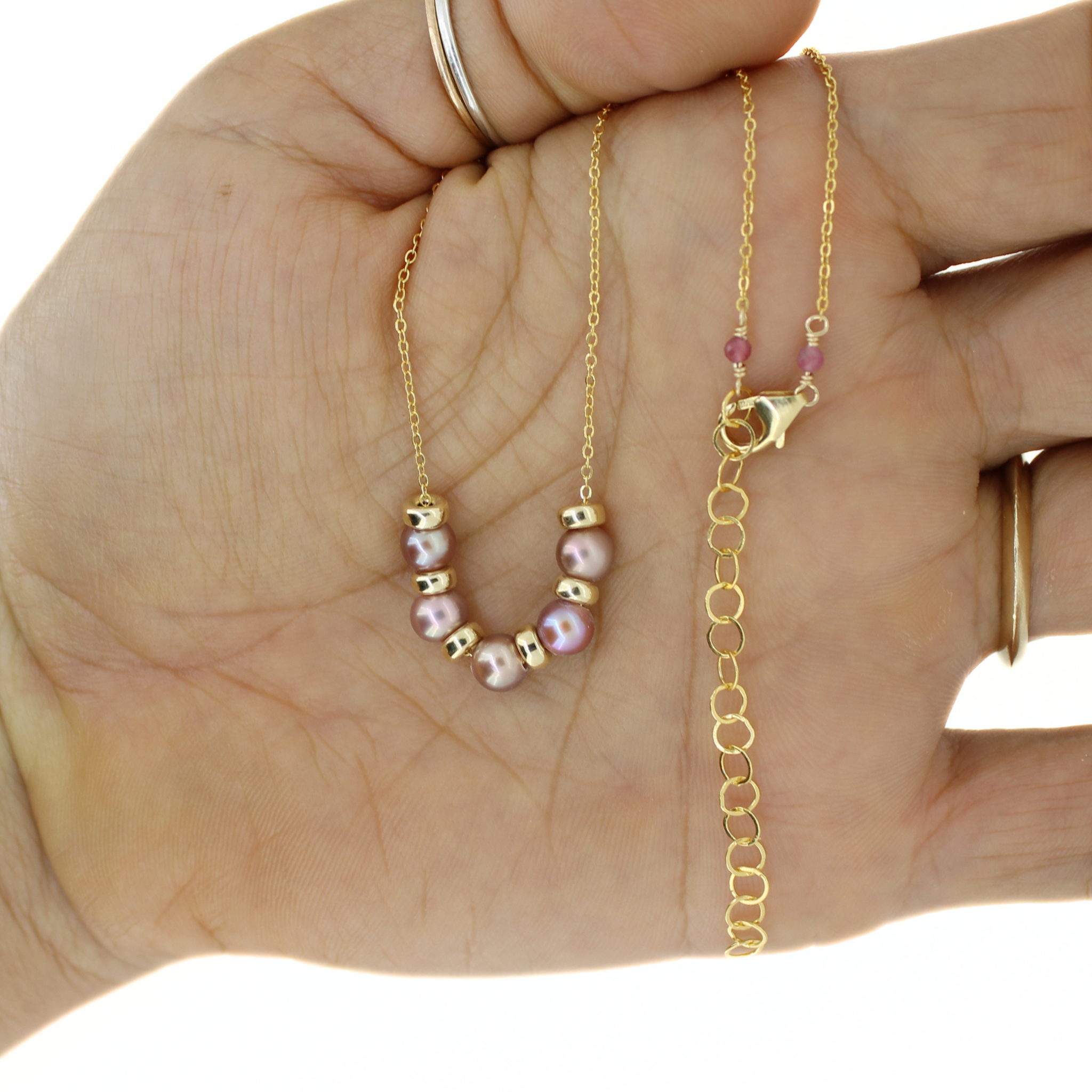 Gold Fill Tiny Bronze Edison Pearl Necklace