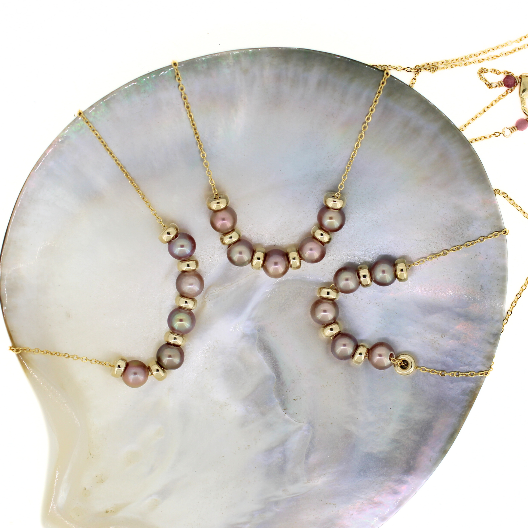 Gold Fill Tiny Bronze Edison Pearl Necklace