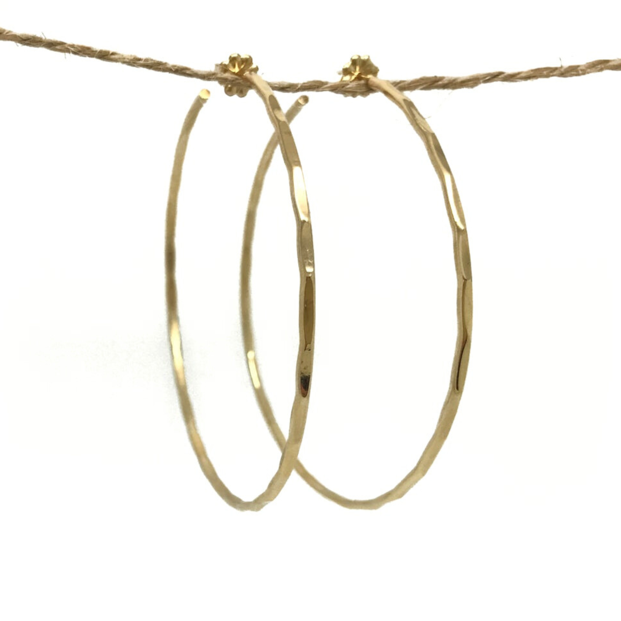 Brianne &Co. 14k gold fill hammered hoop earrings