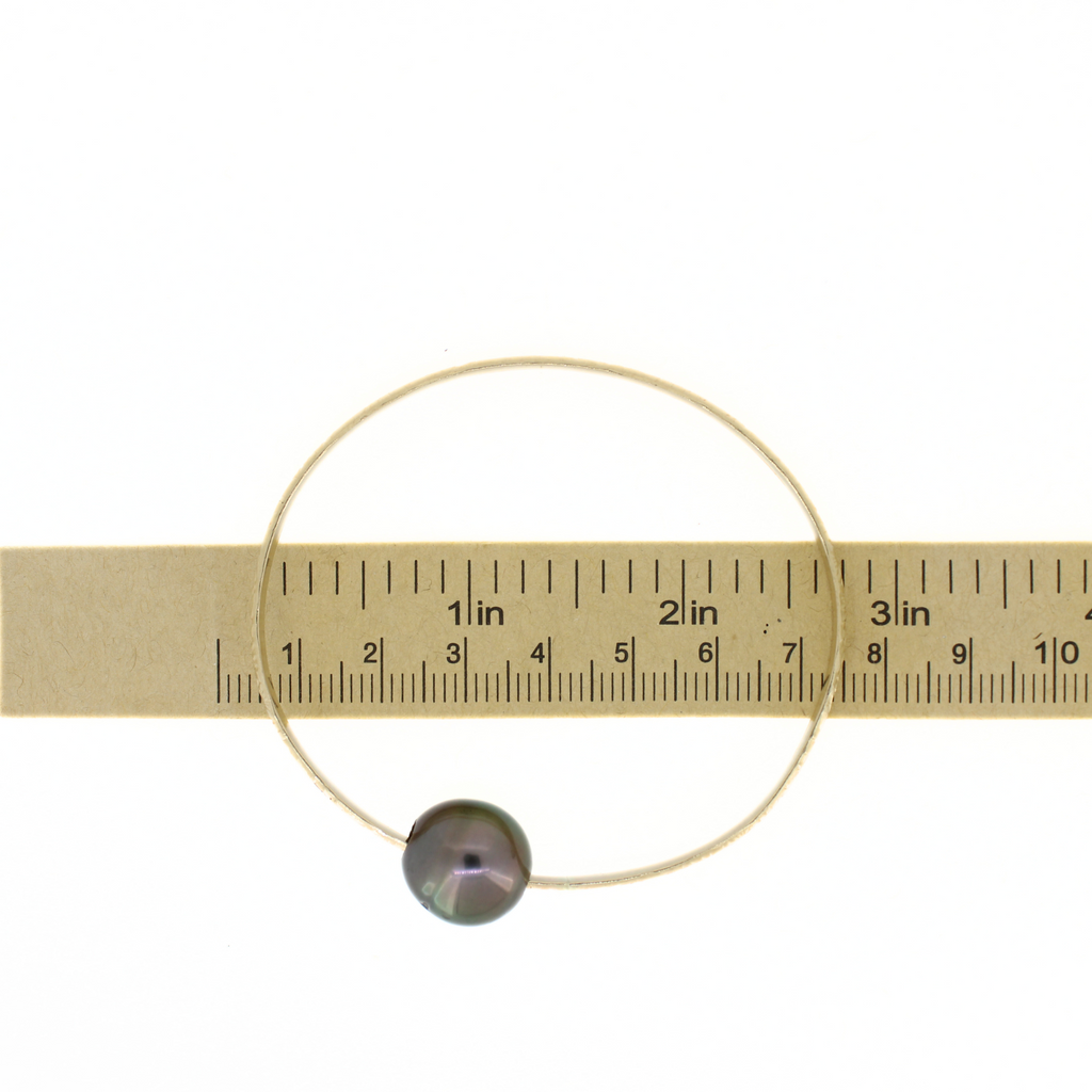 Gold Fill Large Tahitian Pearl Size 8 Heirloom Style Bangle