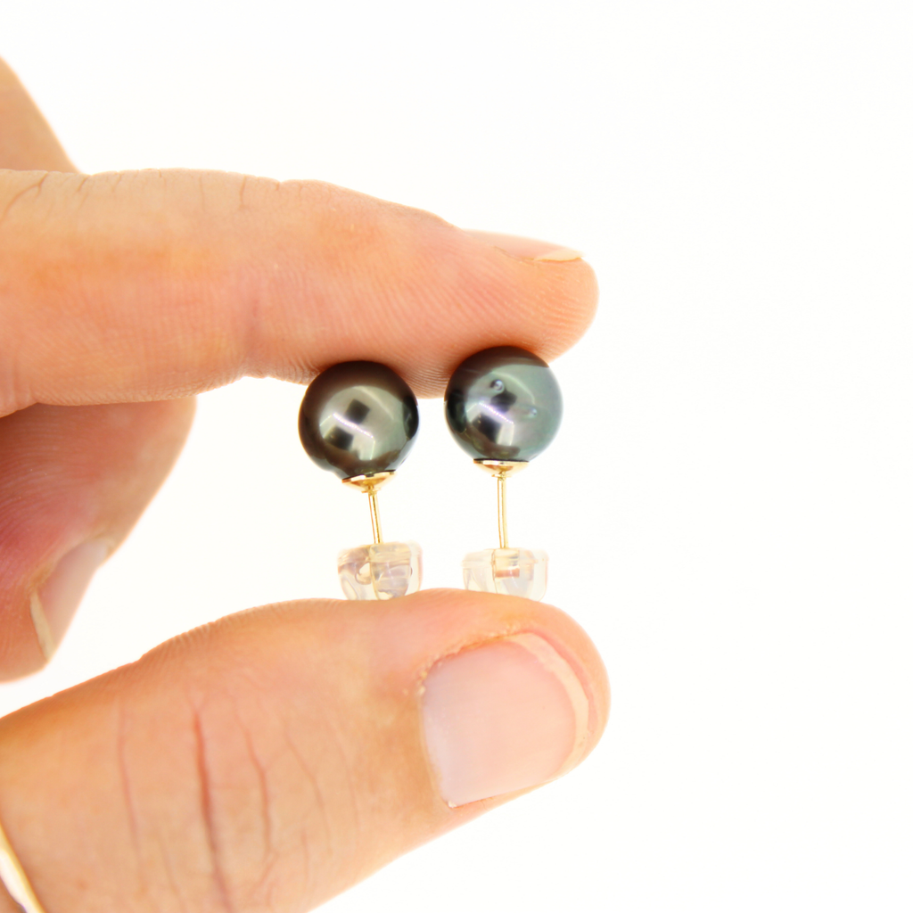 Gold Fill Tahitian Pearl Stud Earrings