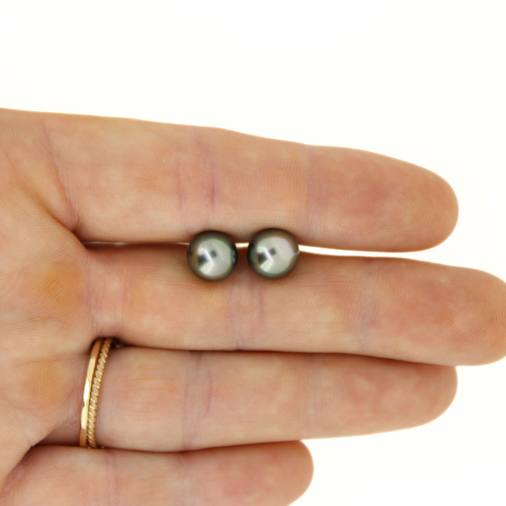Gold Fill Tahitian Pearl Stud Earrings