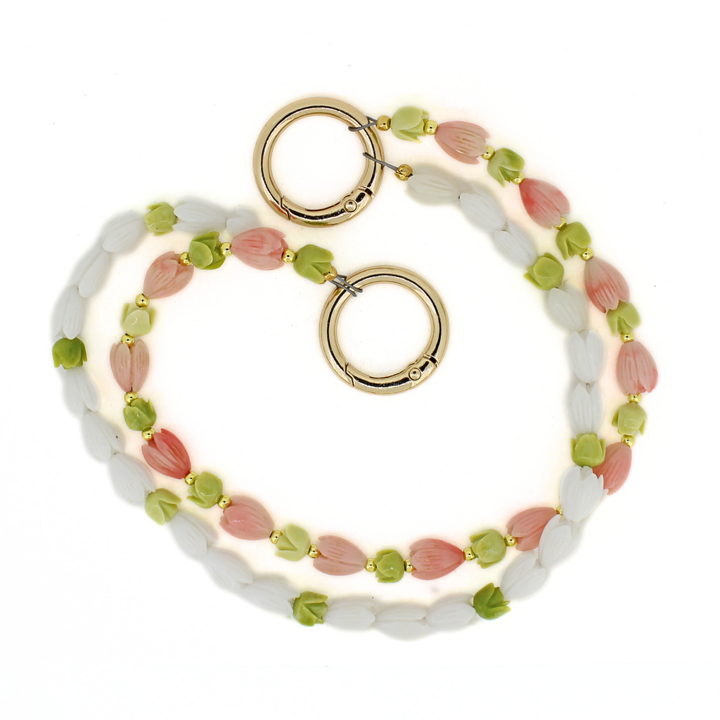 Pink & White Pikake with Pakalana Short Purse Lei