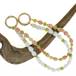 Pink & White Pikake with Pakalana Short Purse Lei