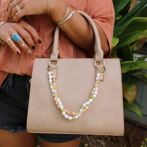 Pink & White Pikake with Pakalana Short Purse Lei