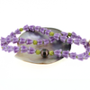 Purple Crown Flower & Pakalana Long Purse Lei with Tahitian Pearl