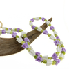 Purple & White Crown Flower & Pakalana Long Purse Lei