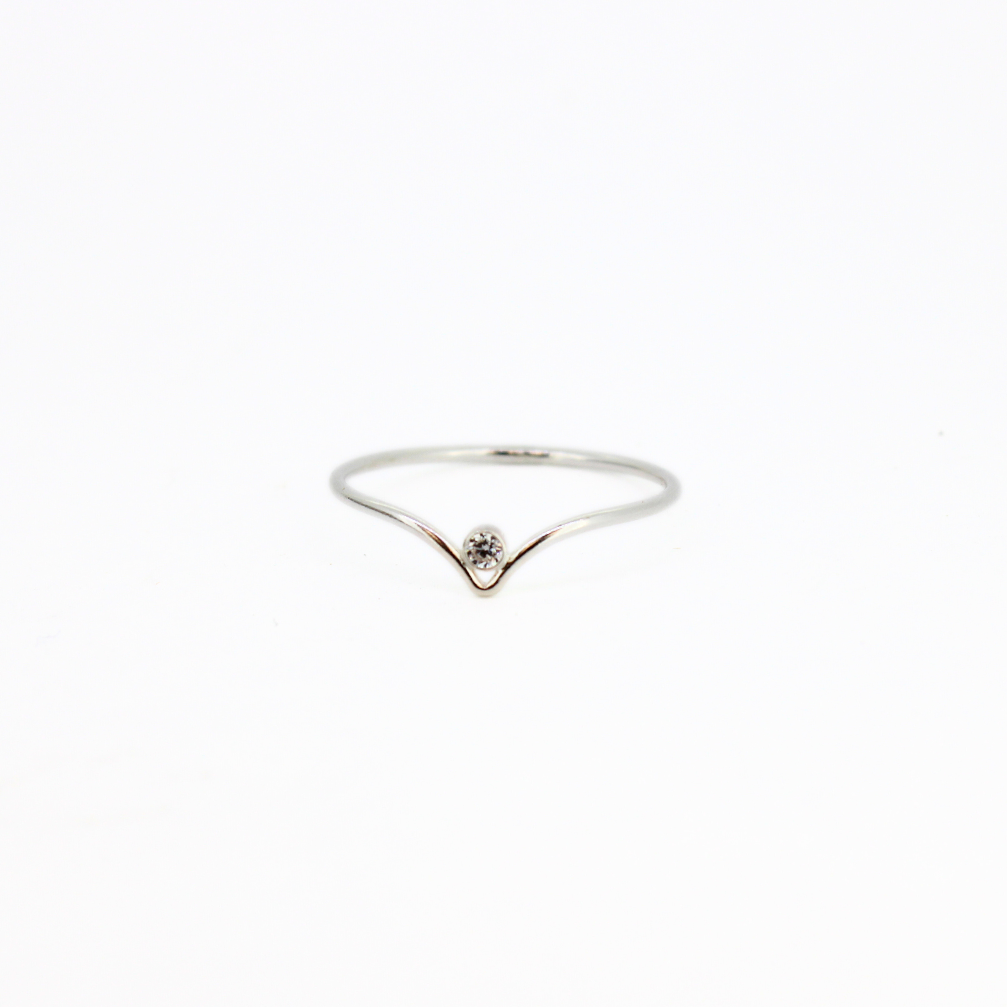 Brianne & Co. Sterling Silver Chevron CZ Ring 