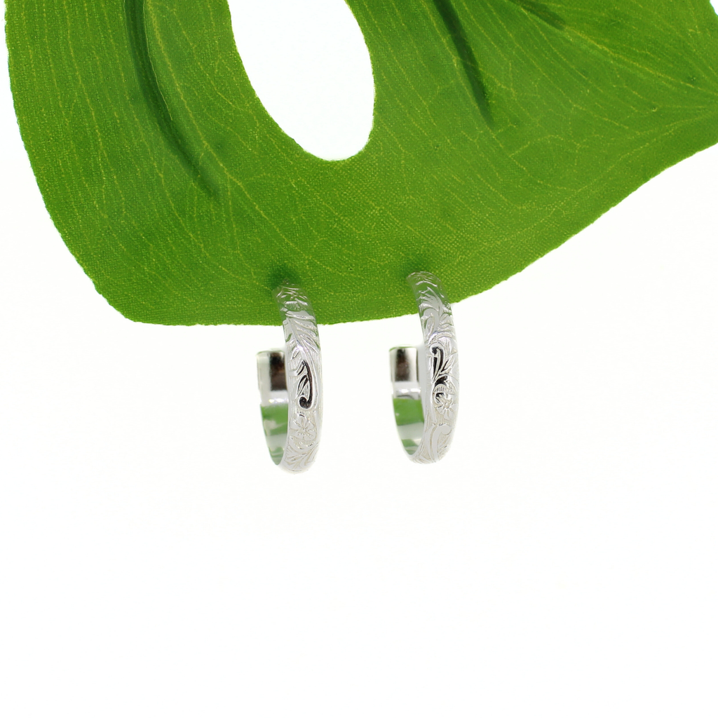Brianne & co. sterling silver Hawaiian heirloom hoop earrings