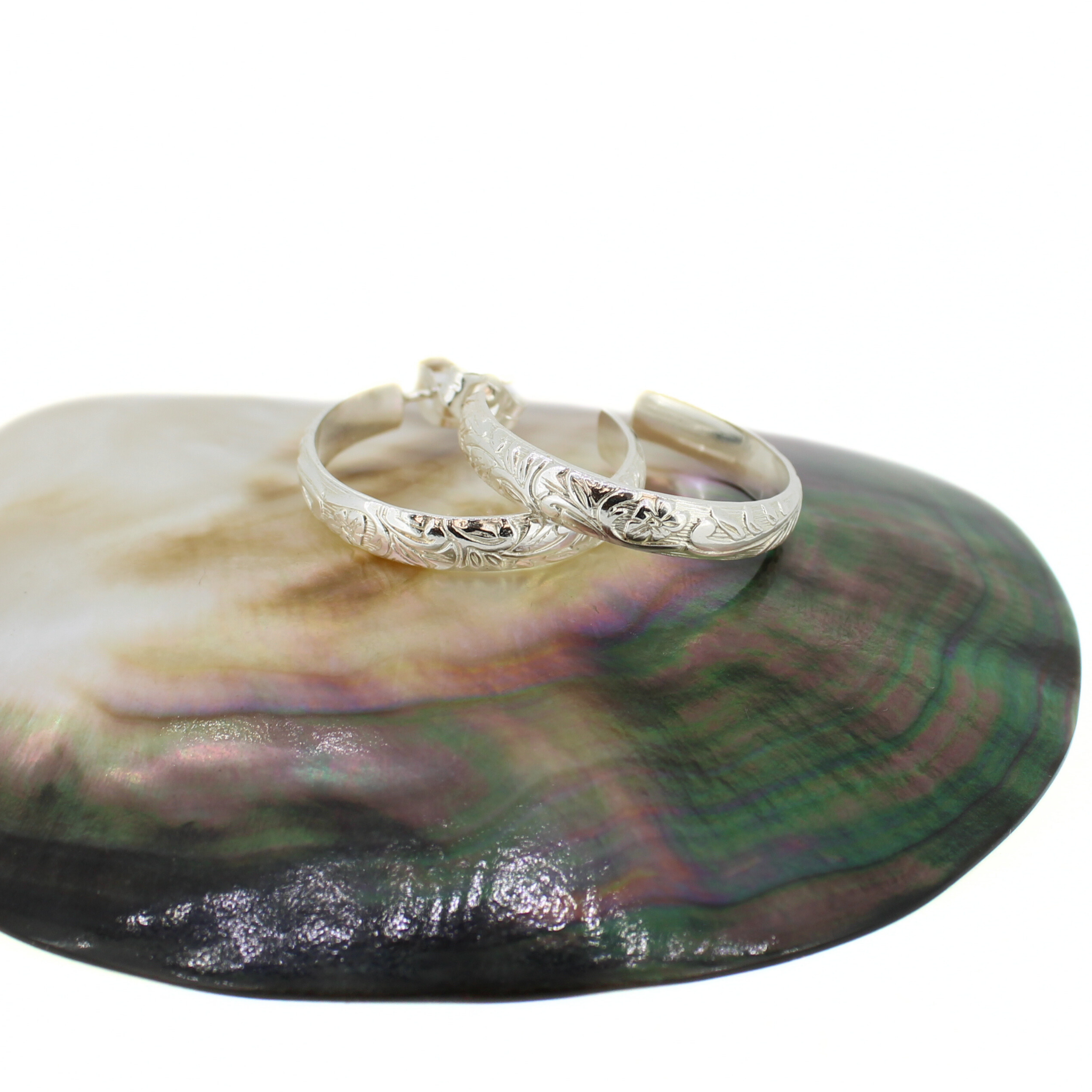 Silver Heirloom Hoop Earrings