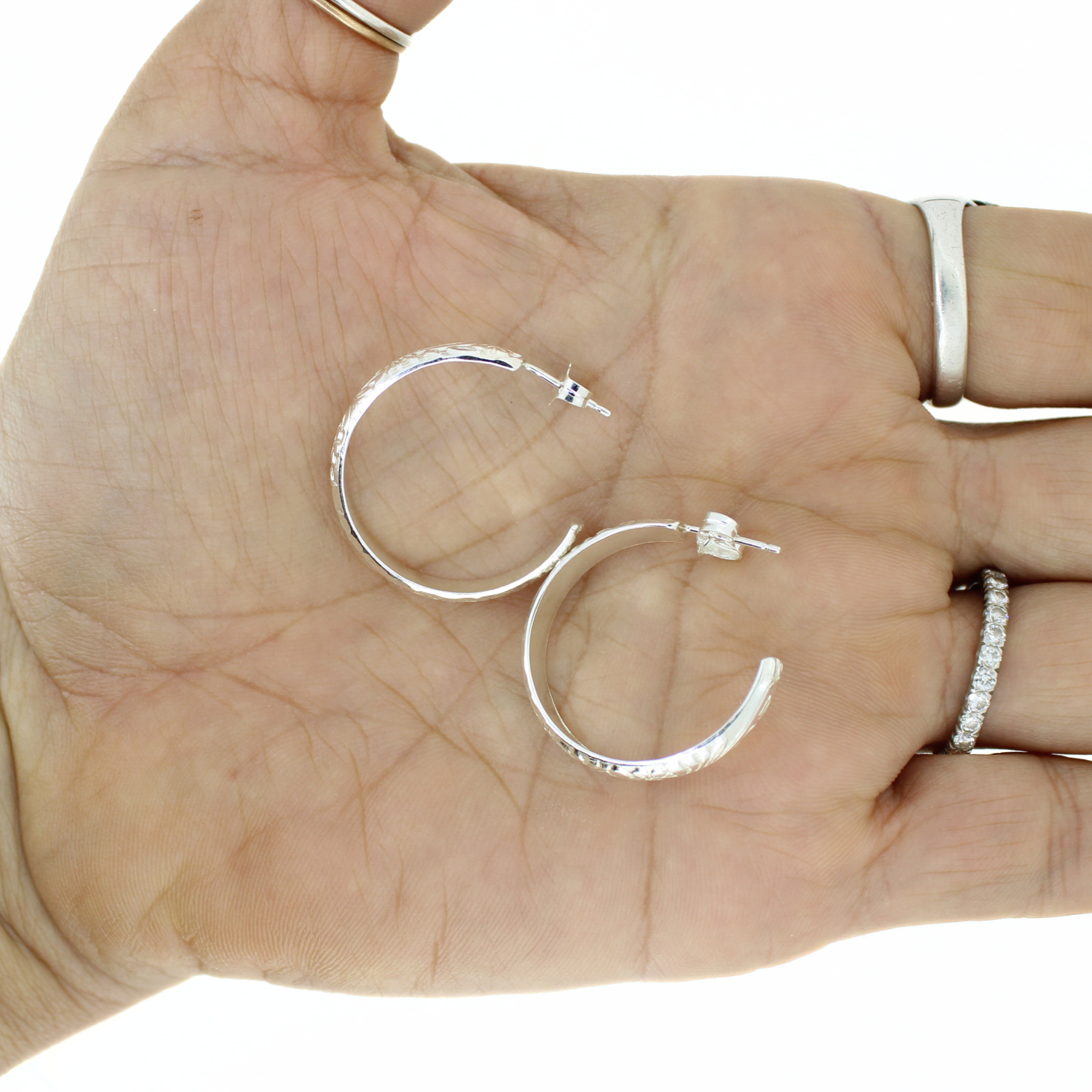 Silver Heirloom Hoop Earrings