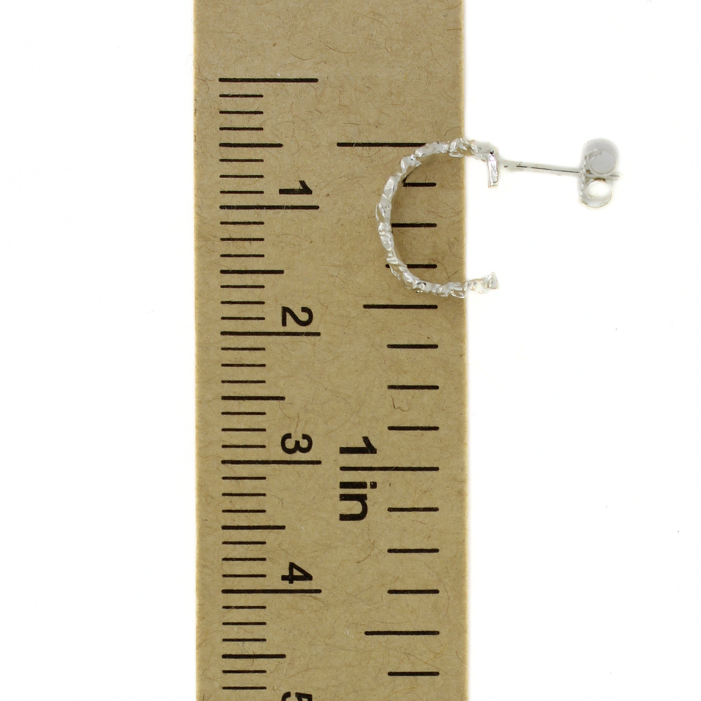 Sterling Silver Plumeria Small Hoop Earrings