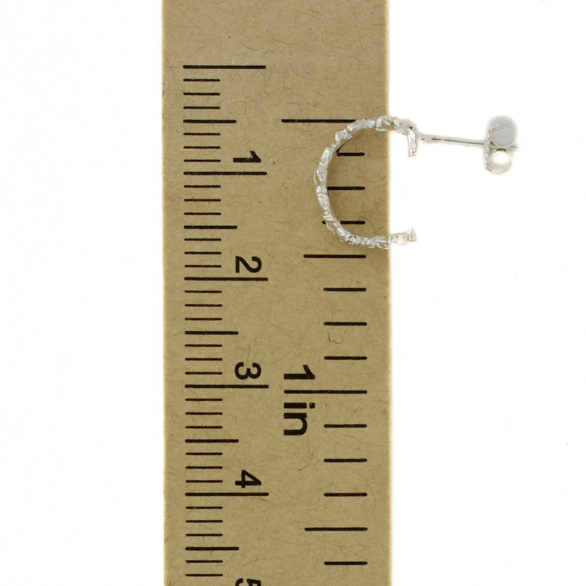 Sterling Silver Plumeria Small Hoop Earrings