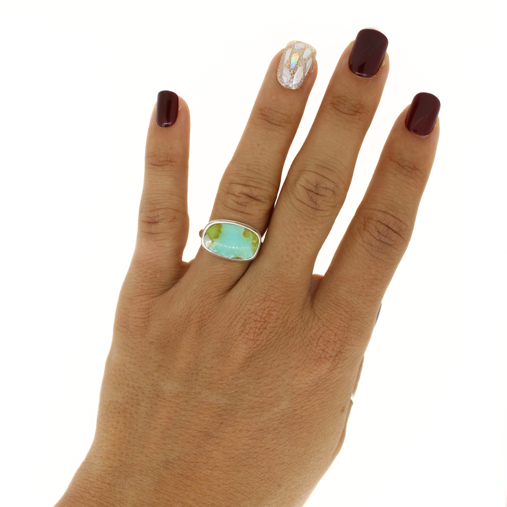 Sterling Silver Sonoran Gold Turquoise Ring Size 6