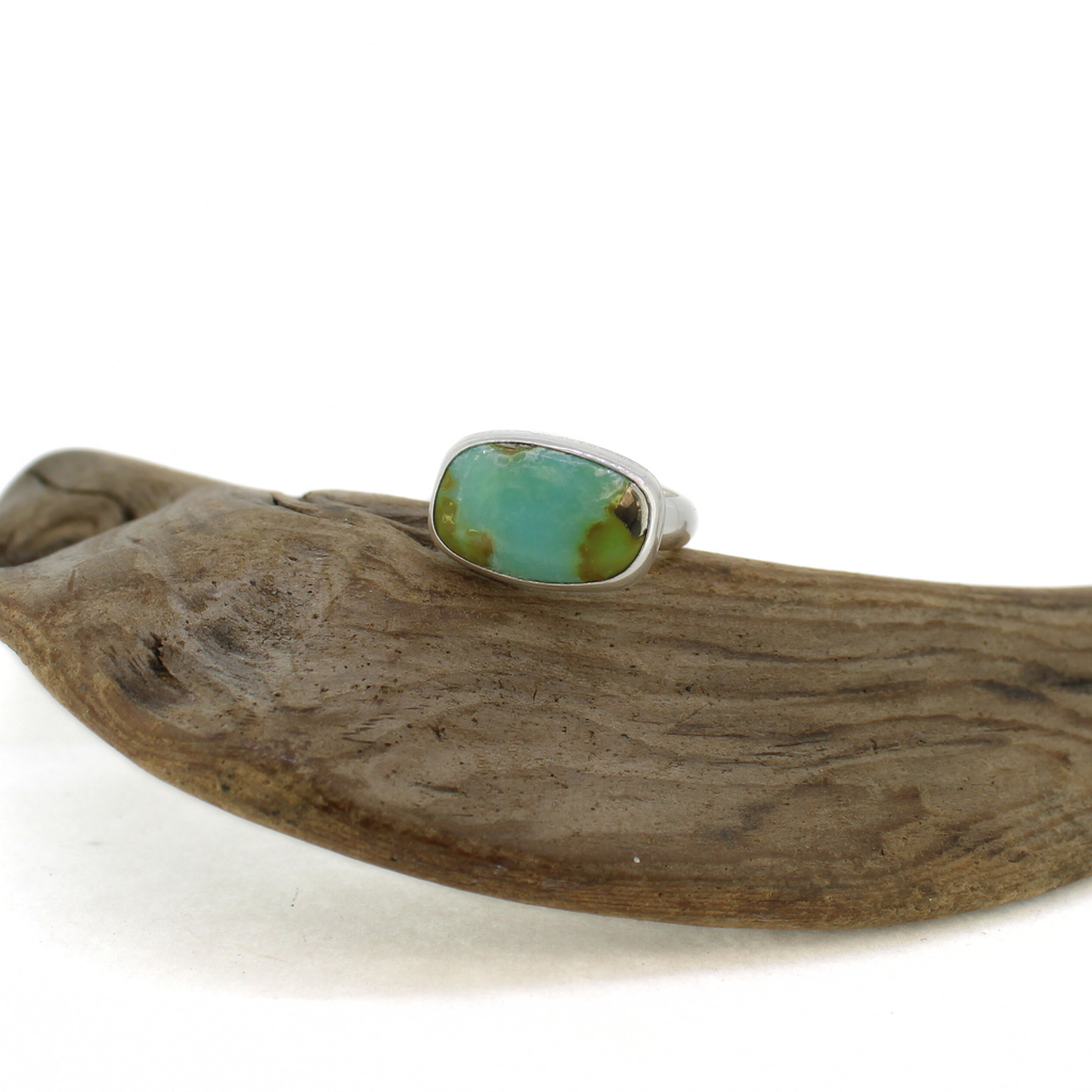 Sterling Silver Sonoran Gold Turquoise Ring handmade by Brianne & Co.