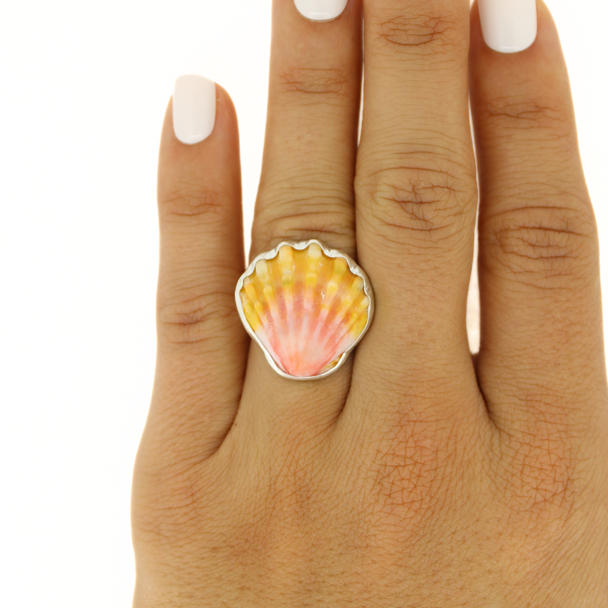 Sterling Silver Sunrise Shell Ring Size 6