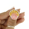 Brianne & Co. sterling silver bezel set Hawaiian sunrise shell ring size 6