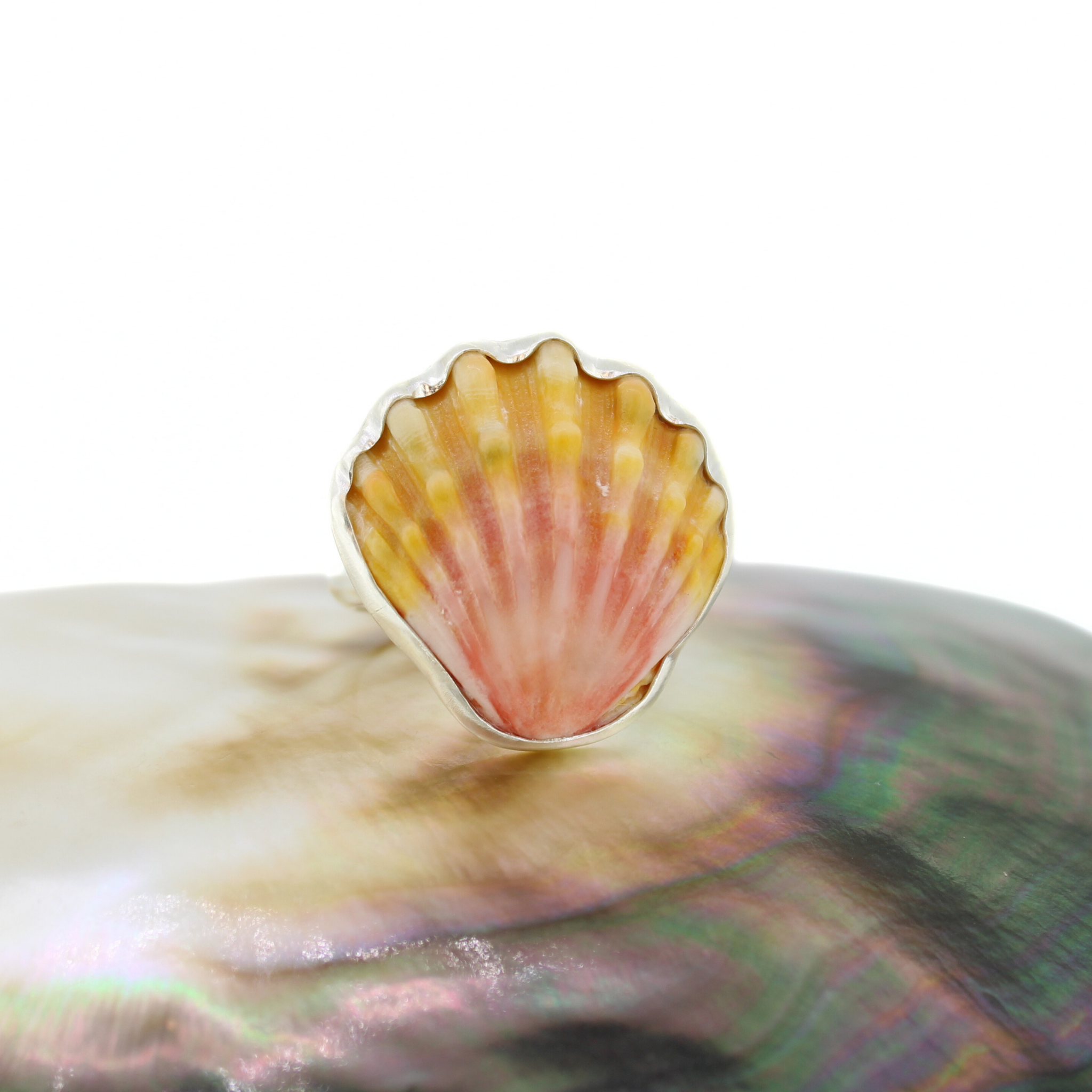 Sterling Silver Sunrise Shell Ring Size 6