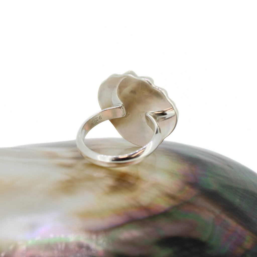 Sterling Silver Sunrise Shell Ring Size 6