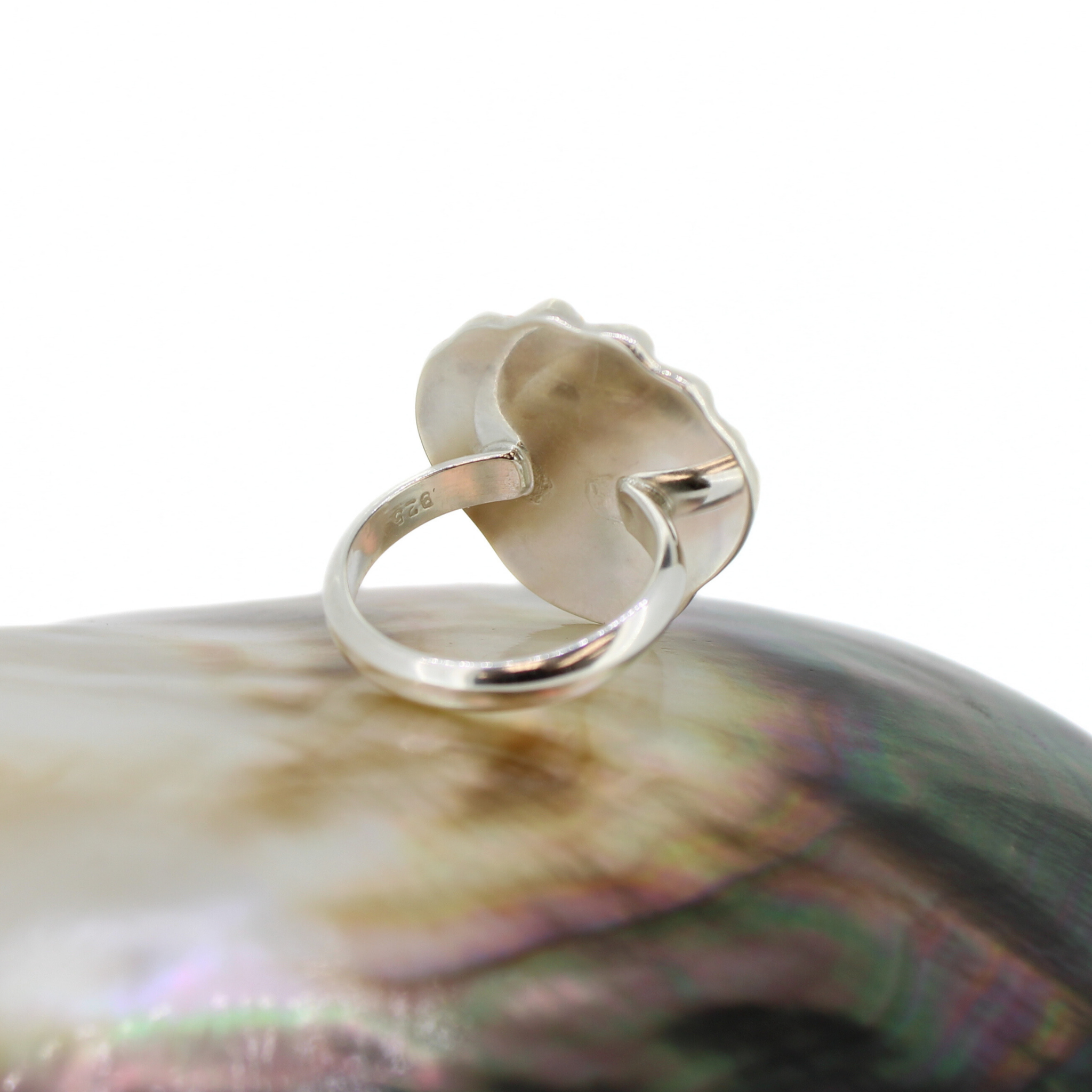 Sterling Silver Sunrise Shell Ring Size 6