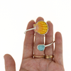 Sterling Silver Sunrise & Sea Glass Bypass Cuff Size Small