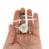 Sterling Silver Sunrise & Sea Glass Bypass Cuff Size Small