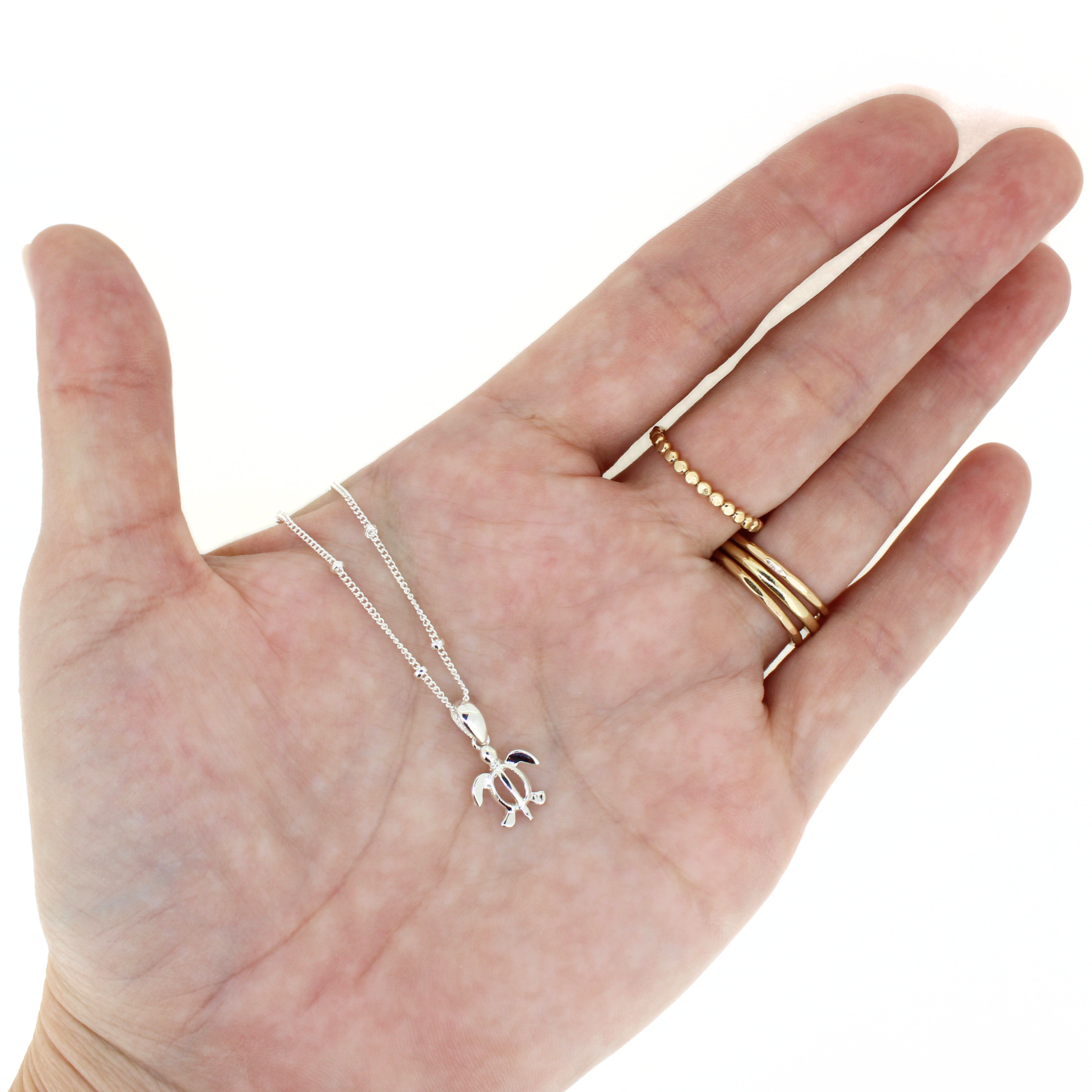 Sterling Silver Mini Honu Turtle Outline Necklace
