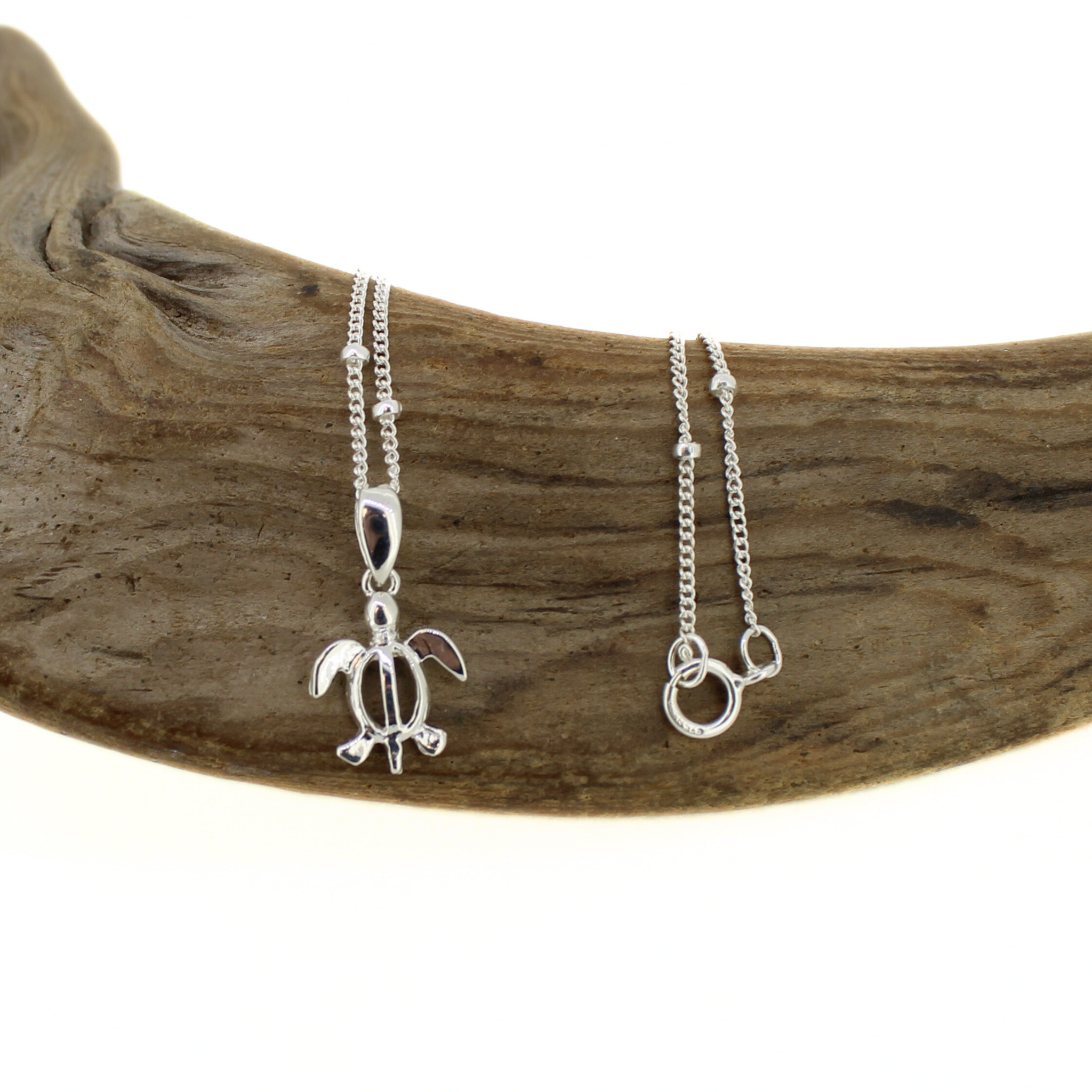 Sterling Silver Mini Honu Turtle Outline Necklace