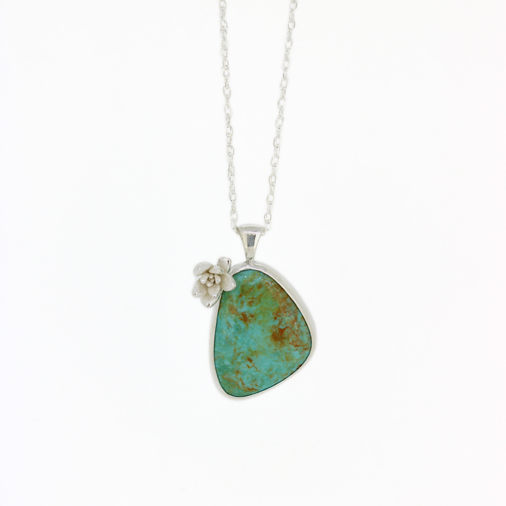 Sterling Silver Long Turquoise Statement Necklace