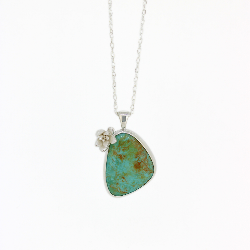 Sterling Silver Long Turquoise Statement Necklace