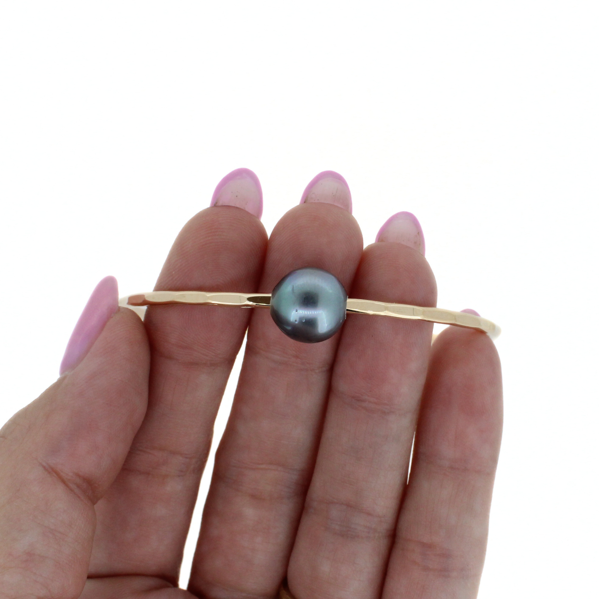 Gold Tahitian Pearl Bangle Size 7.5