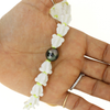 White Crown Flower & Pakalana Long Purse Lei with Tahitian Pearl