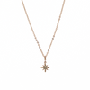 Brianne & Company tiny 14k pink gold diamond star necklace front view