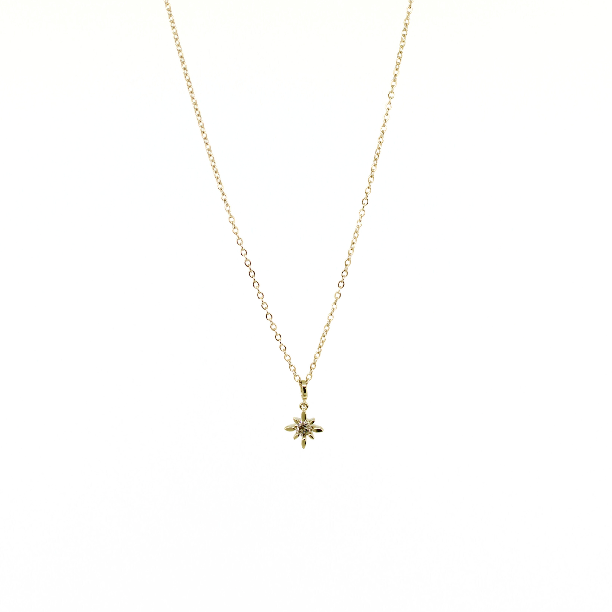 Brianne & Co. 14K Yellow Gold Diamond Star Necklace