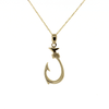 Brianne & Co. solid 14k gold Hawaiian fish hook pendant handmade in Hawaii
