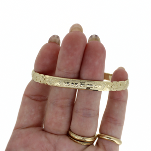 14k Gold Hawaiian Heirloom Kuuipo Bangle, 6mm, Size 7.5
