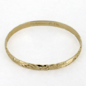 14k Gold Hawaiian Heirloom Kuuipo Bangle, 6mm, Size 7.5