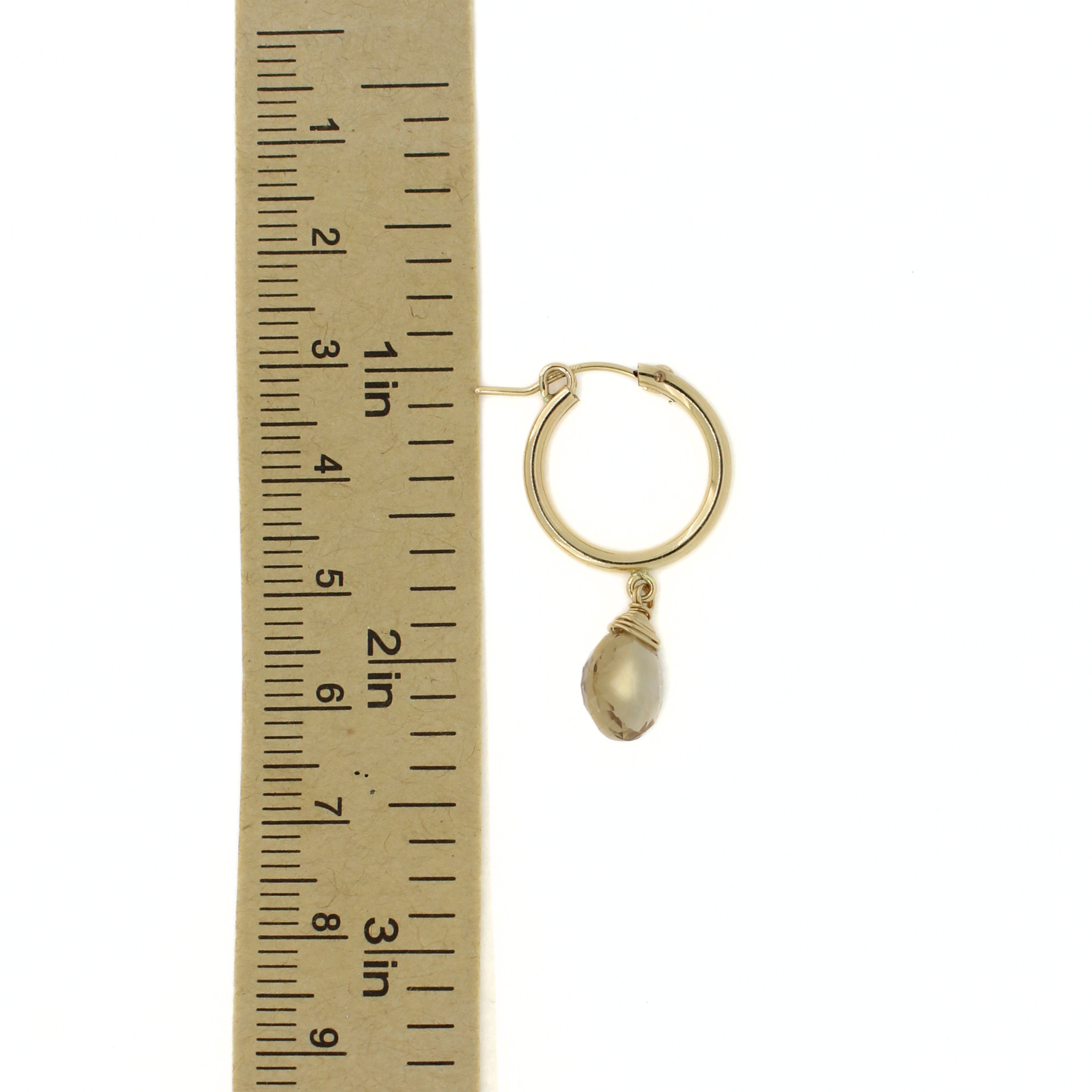 Gold 18mm Hoops w/ Champagne Topaz