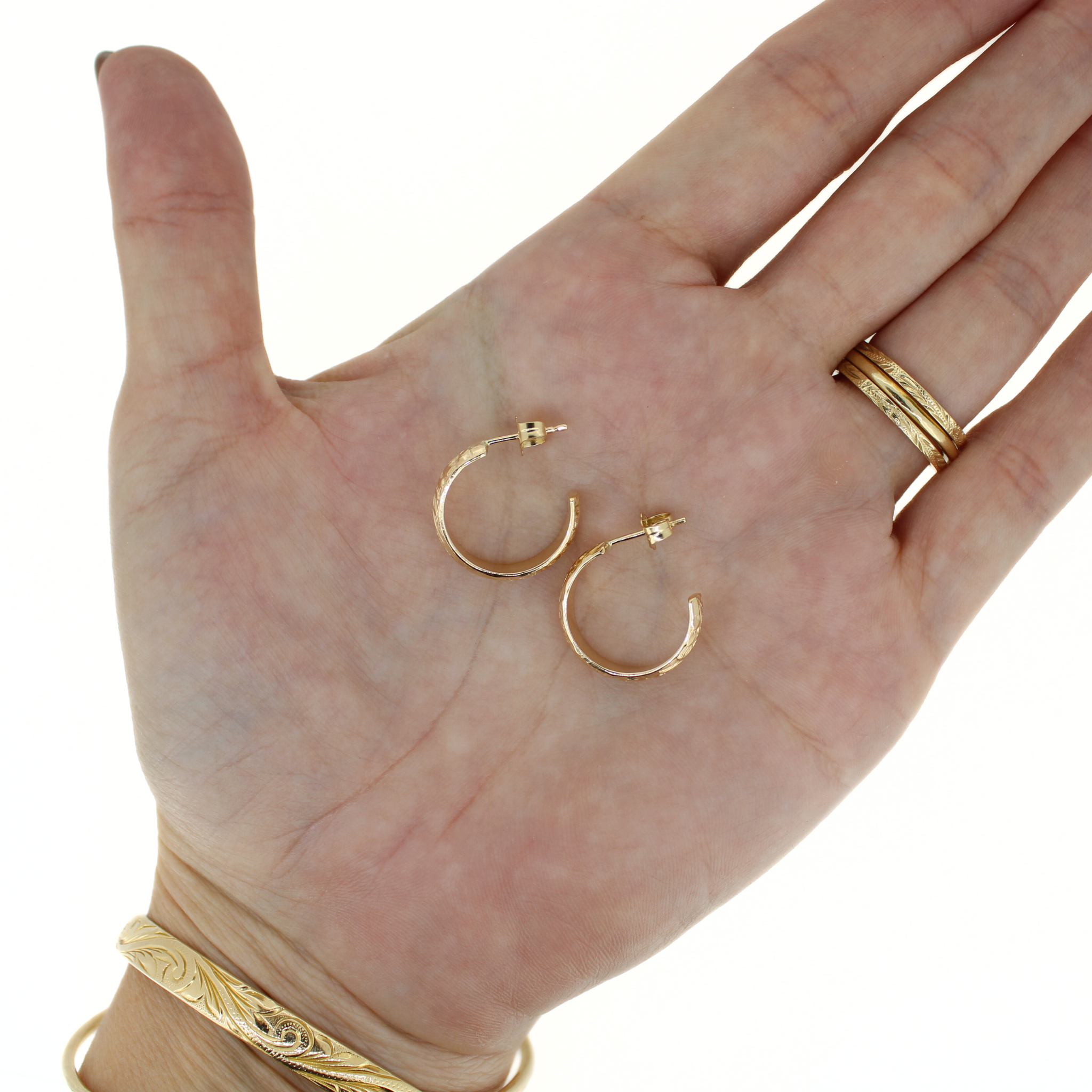 Mini Gold Heirloom Style hoops